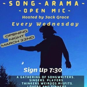 Flyer for Song-arama Open Mic at Peekskill Smokehouse
