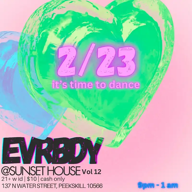 Flier for EVRBDY Vol 12 at Sunset House