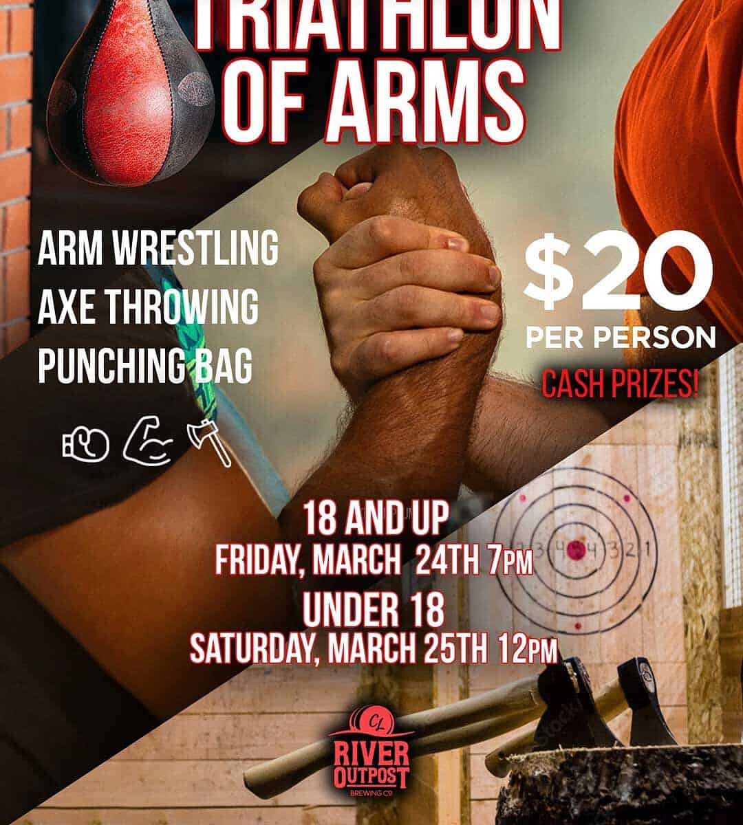 Triathlon of Arms at River Outpost flyer