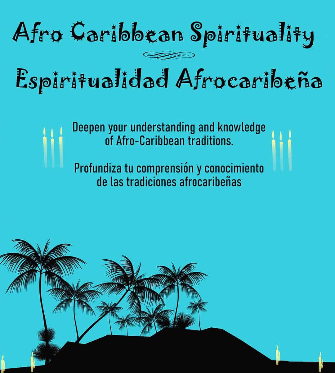 Flyer for Afro Caribbean Spirituality at Persephone's Pearl