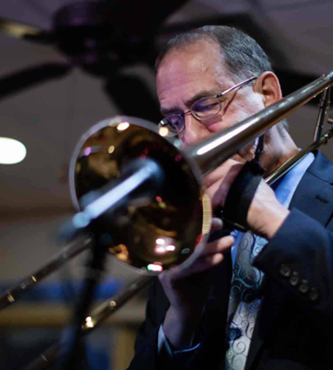 Close up of Slide Attack on trombone