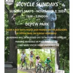 Flier for Bicycle Sundays in Depew Park