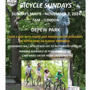 Flier for Bicycle Sundays in Depew Park