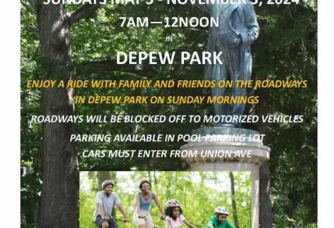 Flier for Bicycle Sundays in Depew Park