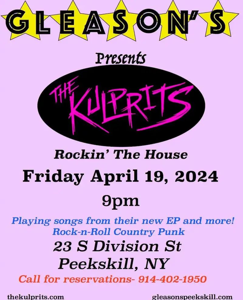 Flier for The Kulprits at Gleason's
