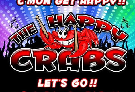 Promotion for The Happy Crabs band, "C'mon get happy!"