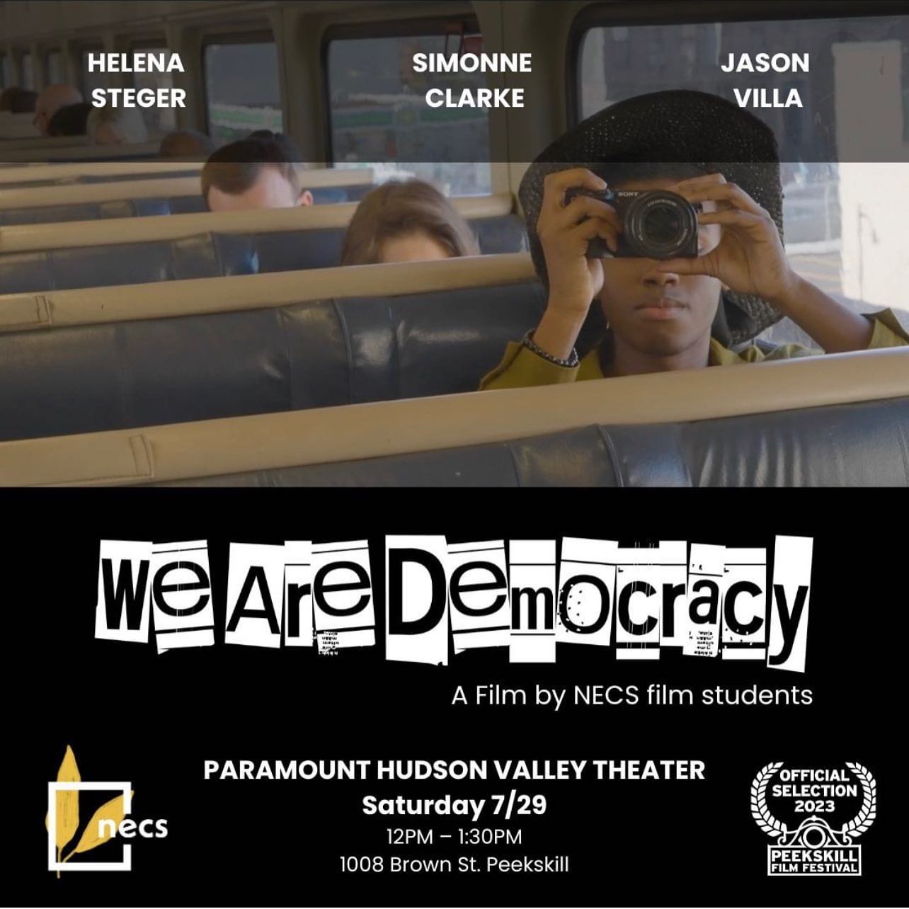 Movie poster for "We Are Democracy" a film by NECS students.