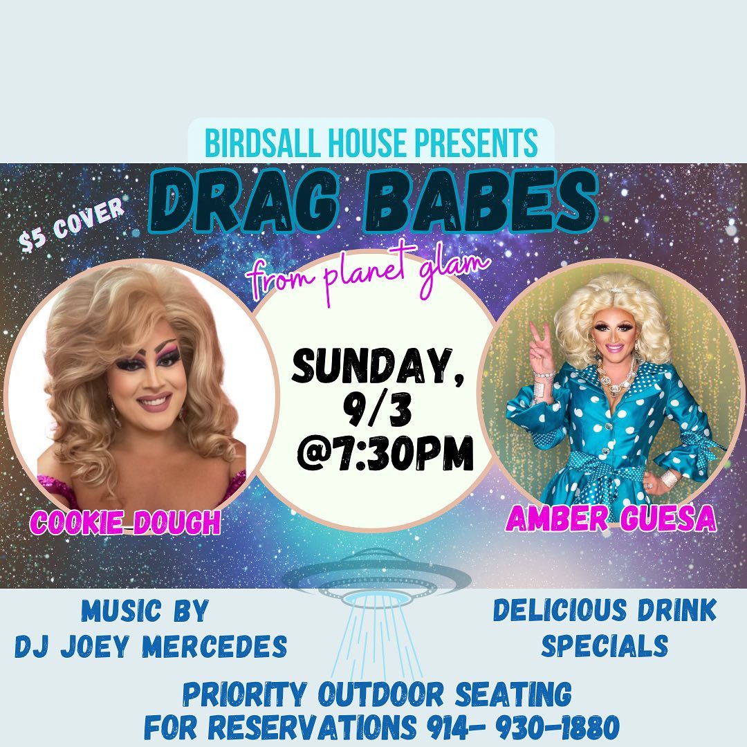 Flier for Drag Babes from Planet Glam at Birdsall House