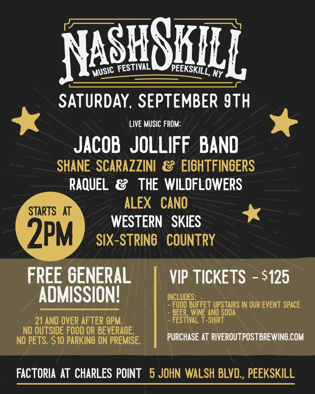 Flier for the NashSkill Music Festival at River Outpost