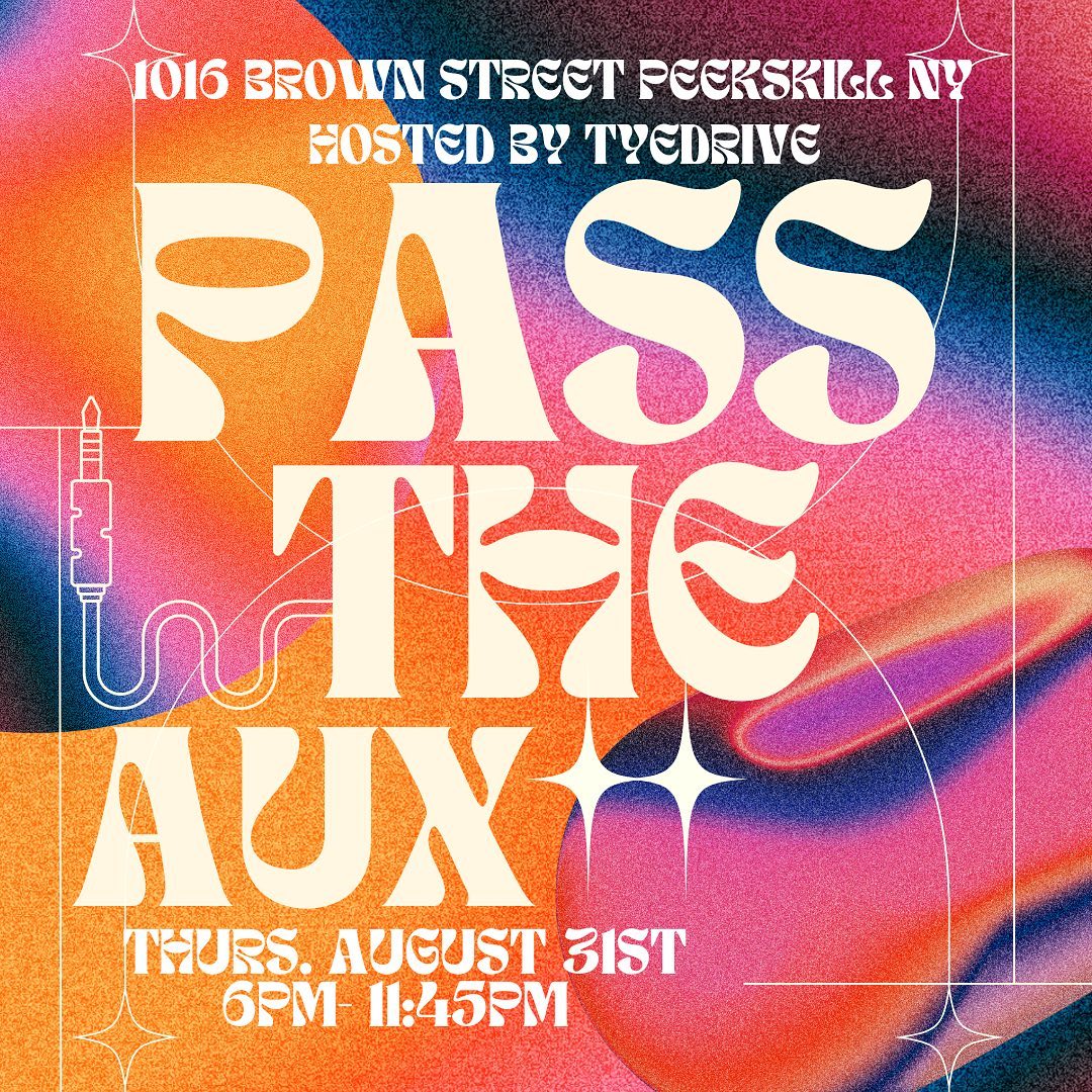 Flier for Pass The Aux Open Mic at The Red Door Creative Space