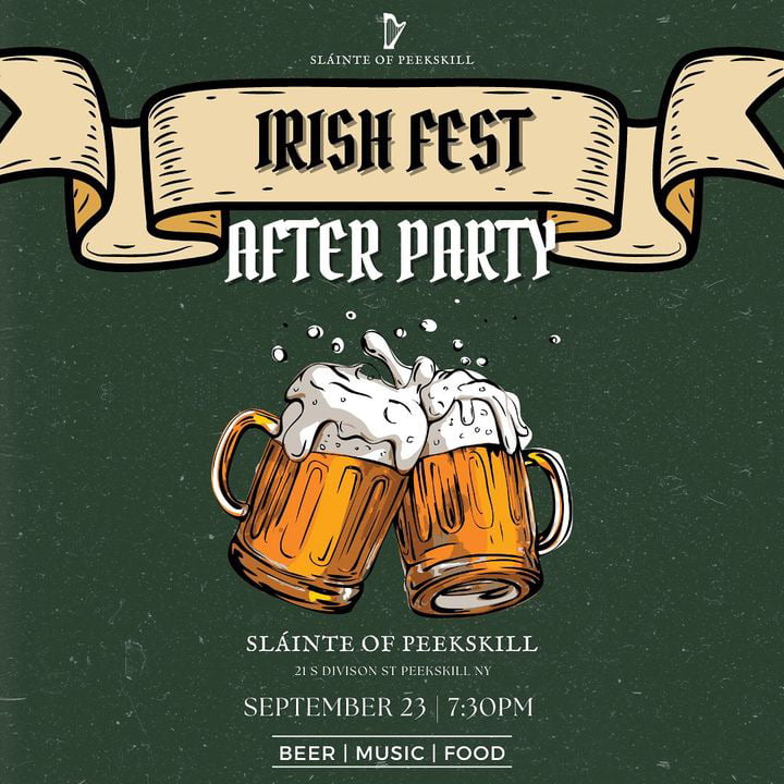 Flier for Irish Fest After Party at Slainte