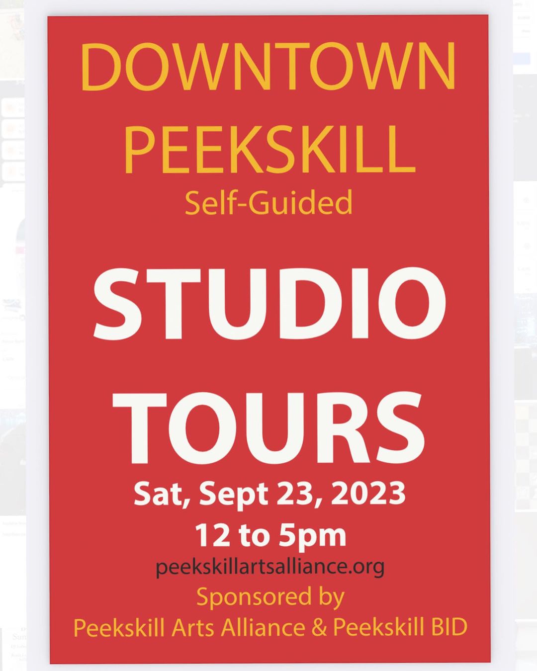Flier for Downtown Peekskill Self-Guided Studio Tours