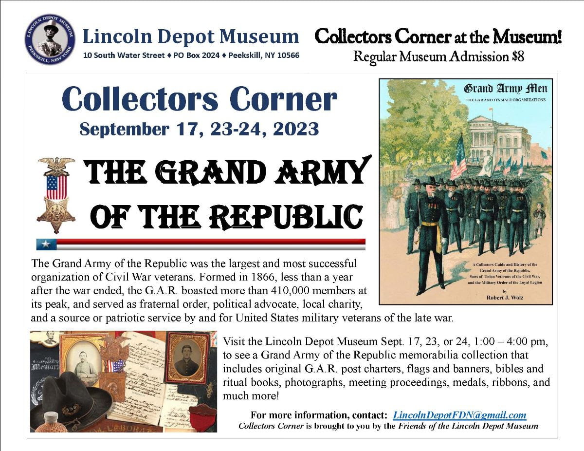 Flier for Grand Army of The Republic at The Lincoln Depot Museum