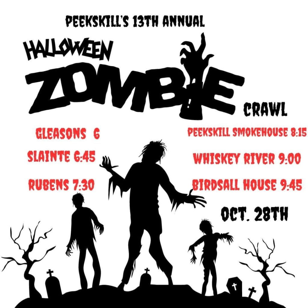 Flier for the Peekskill Halloween Zombie Crawl