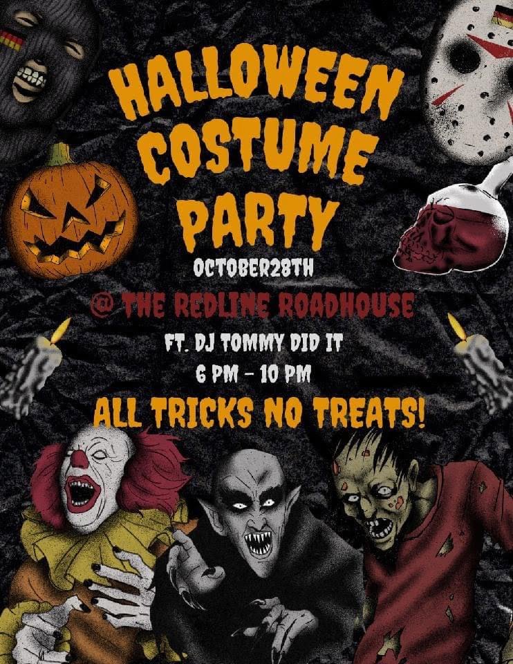 Flier for Redline Halloween Costume Party