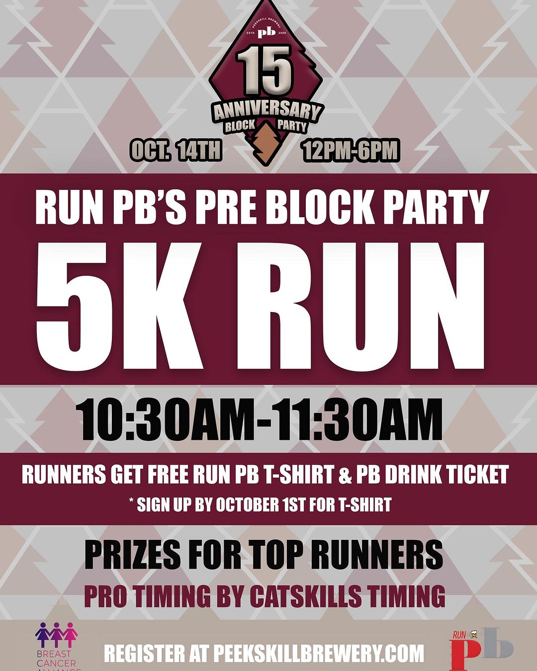 Flier for Run PB Block Party 5k