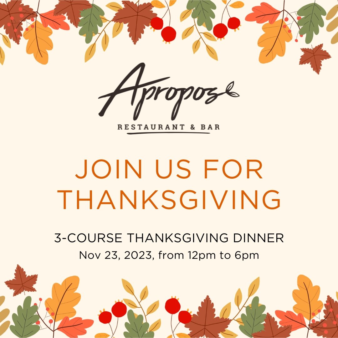 Flier for Apropos Thanksgiving Dinner