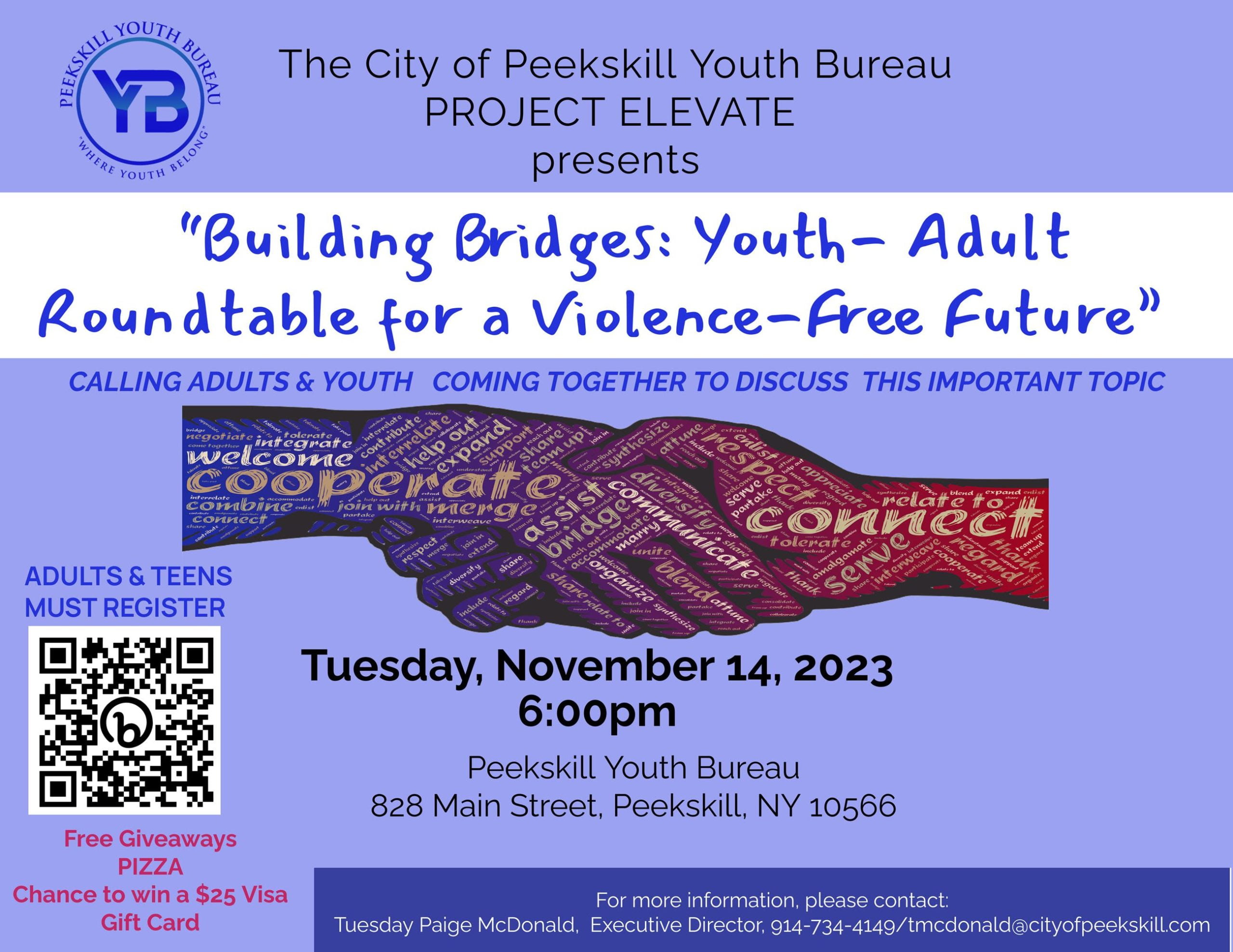 Flyer for Building Bridges: Youth - Adult Roundtable