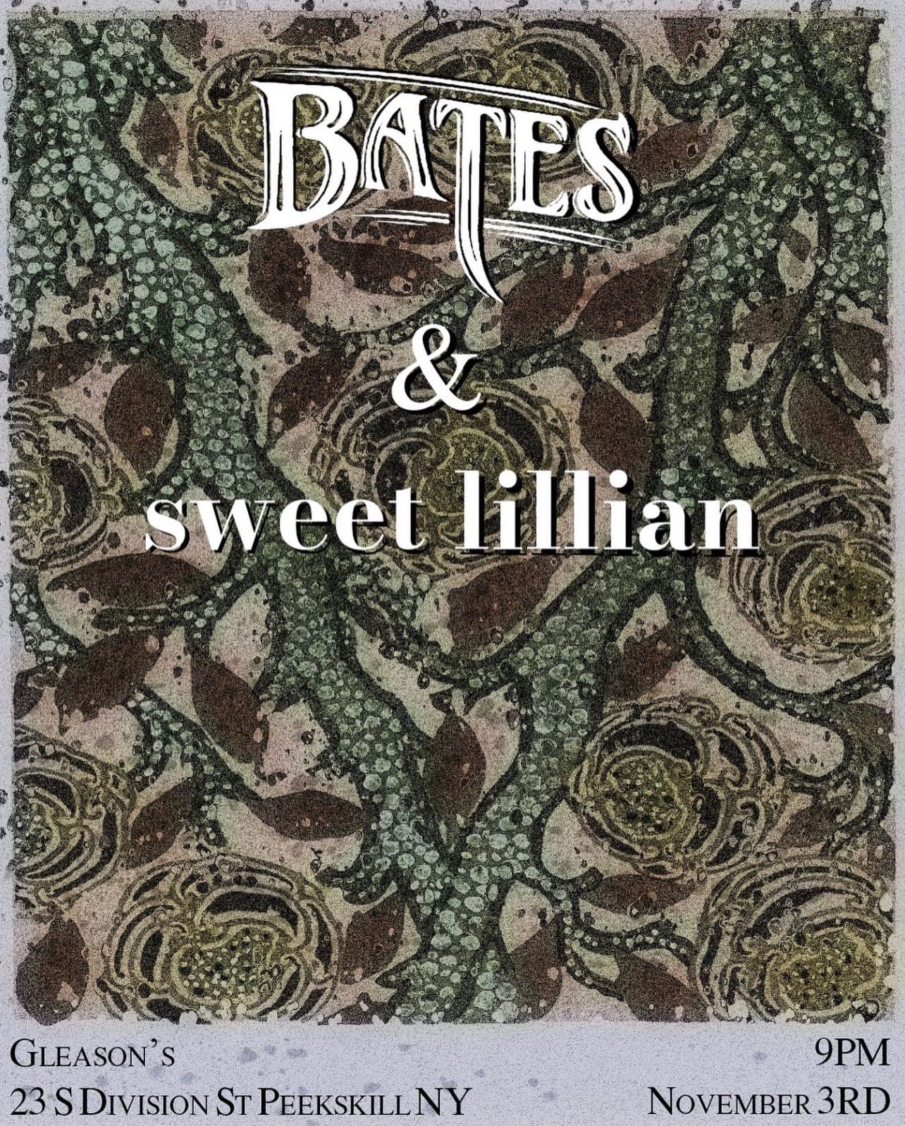 Flier for Bates & Sweet Lillian at Gleason's