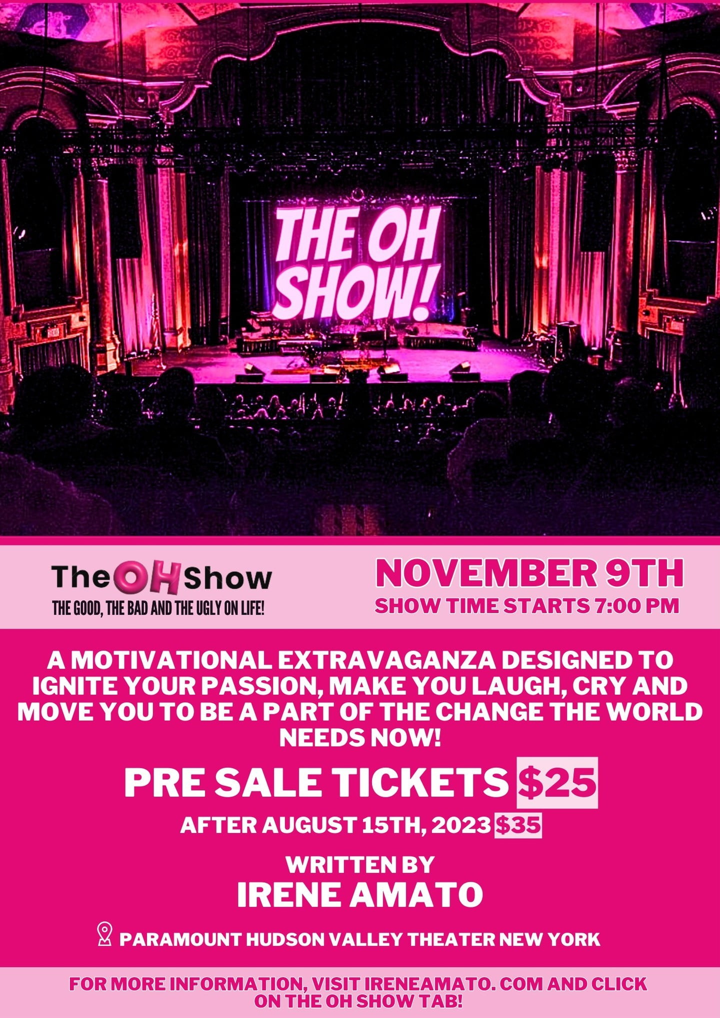 Flyer for The Oh! Show at The Paramount