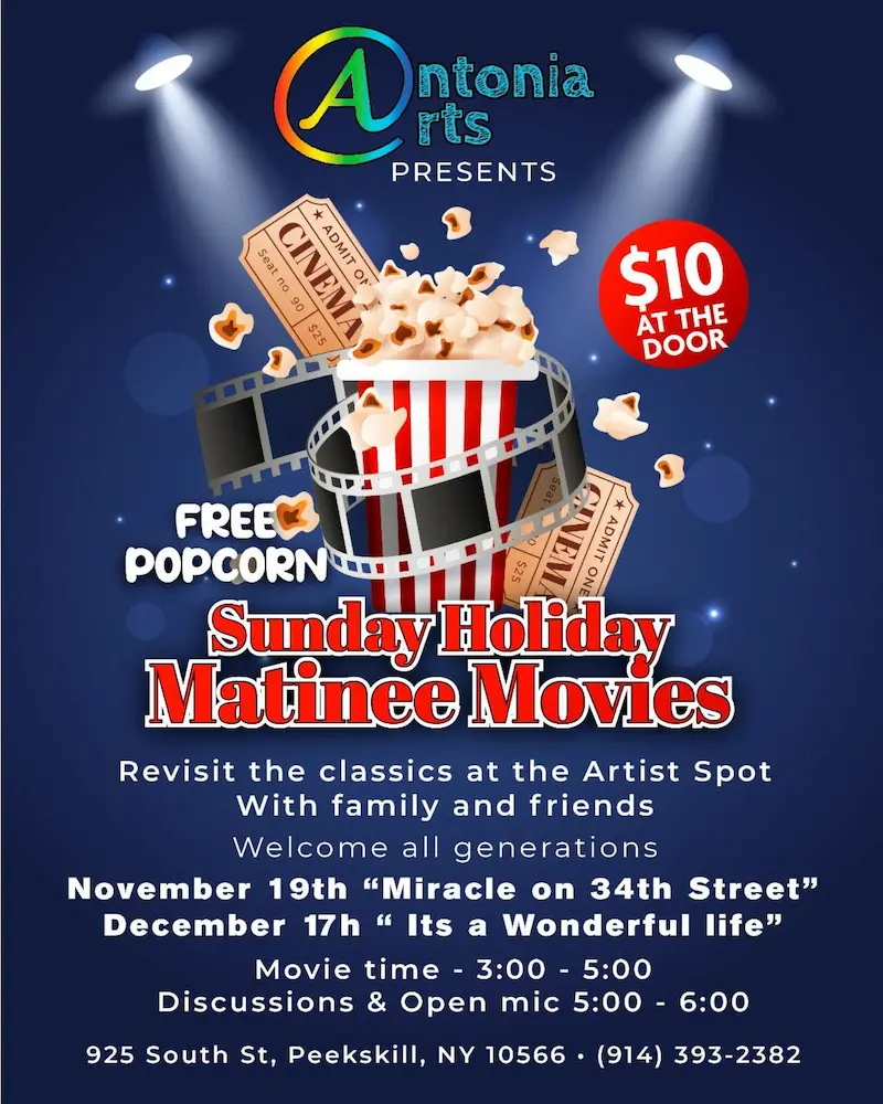 Flier for Sunday Movie Matinee at The Artist Spot