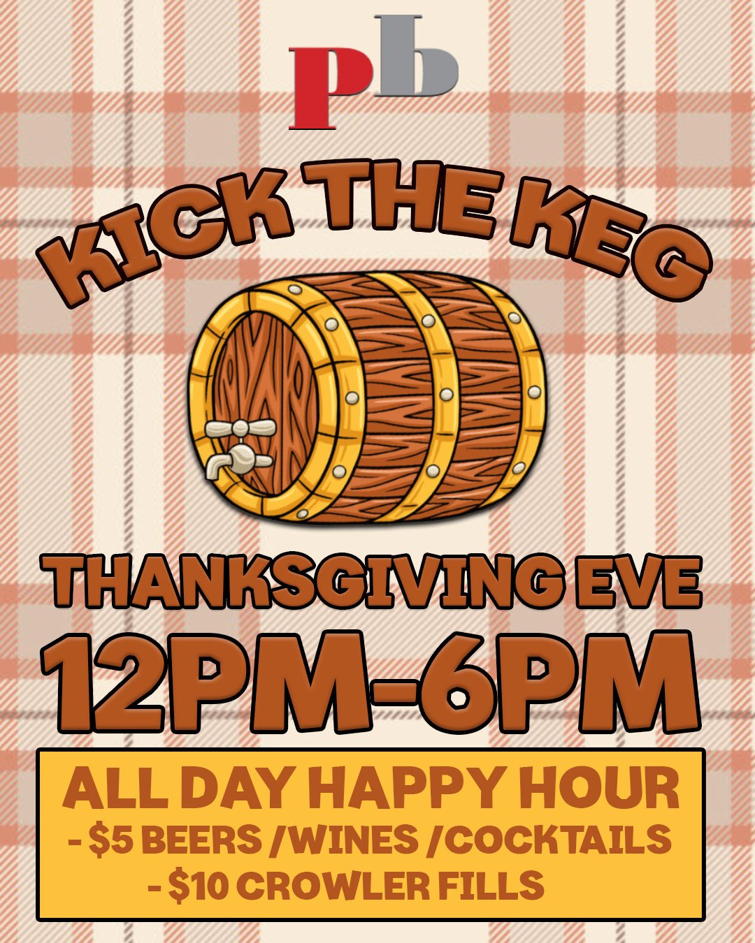 Flyer for Kick the Keg flash sale at Peekskill Brewery
