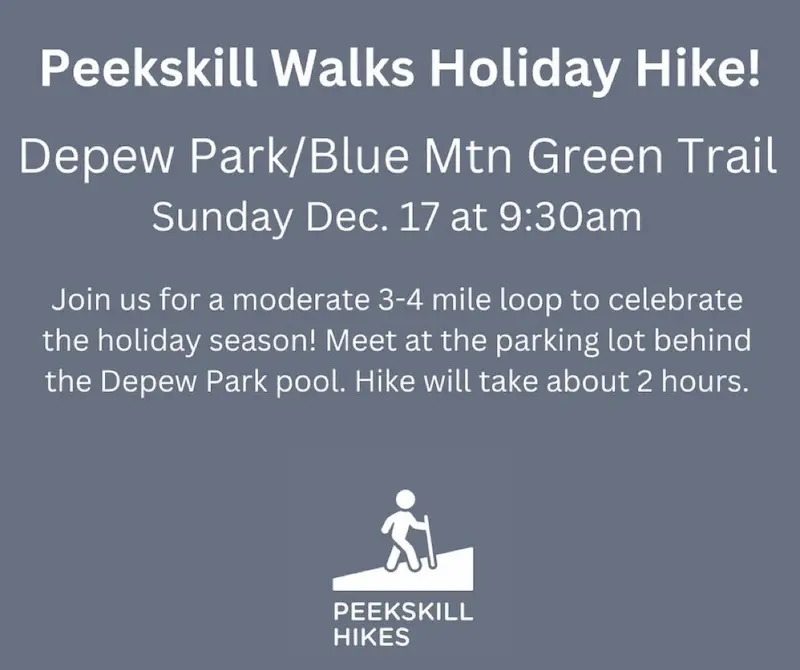 Flier for Peekskill Walks Holiday Hike