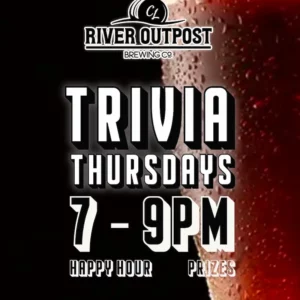 Flier for River Outpost Trivia Thursdays