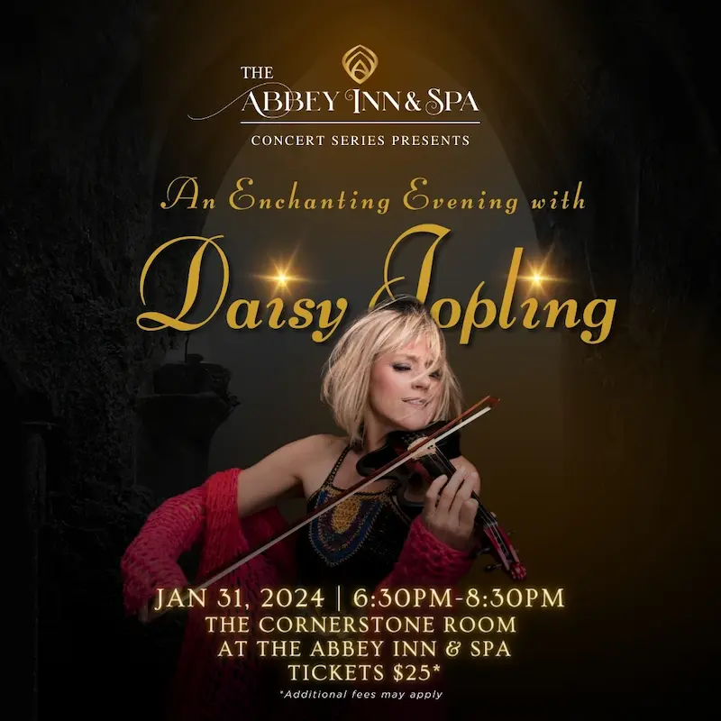 Flier for An Enchanted Evening with Daisy Jopling at The Abbey Inn