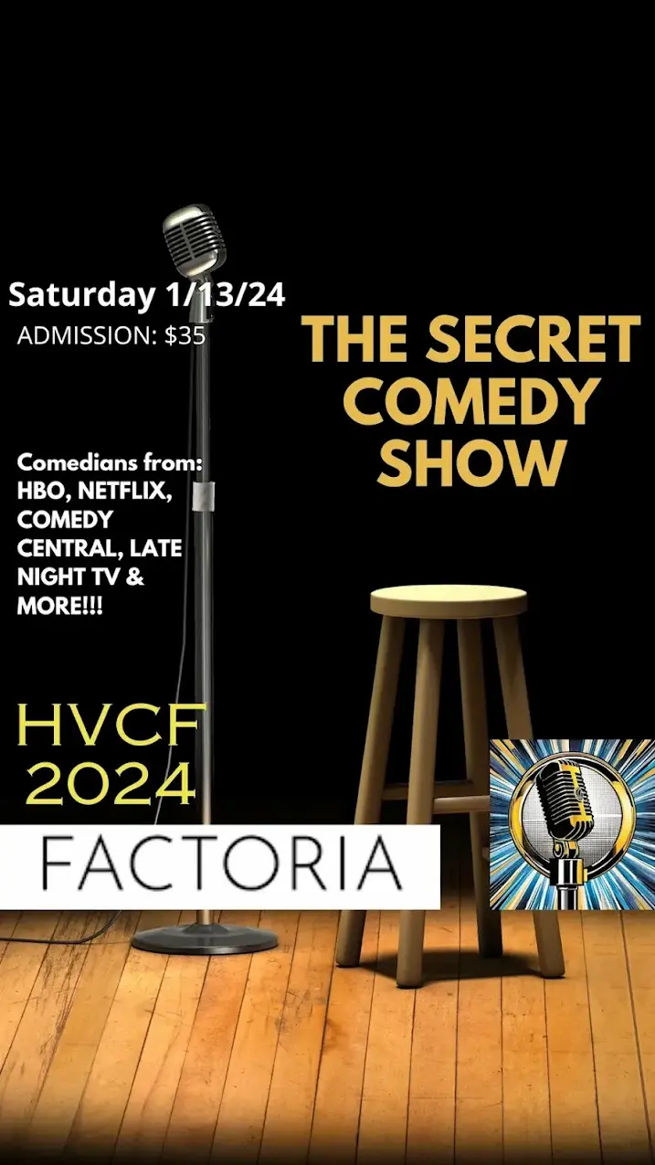 Flier for Secret Comedy Show at Factoria