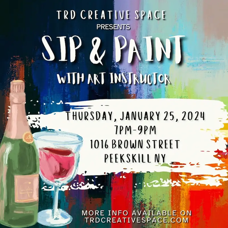 Flier for Sip & Paint at The Red Door Creative Space