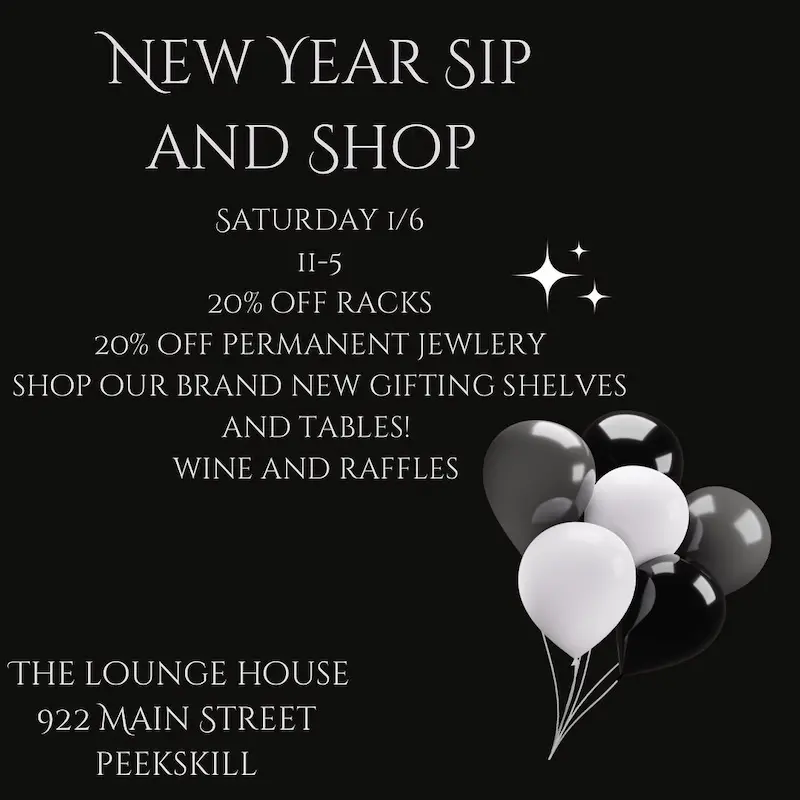 Flier for The Lounge House Sip + Shop