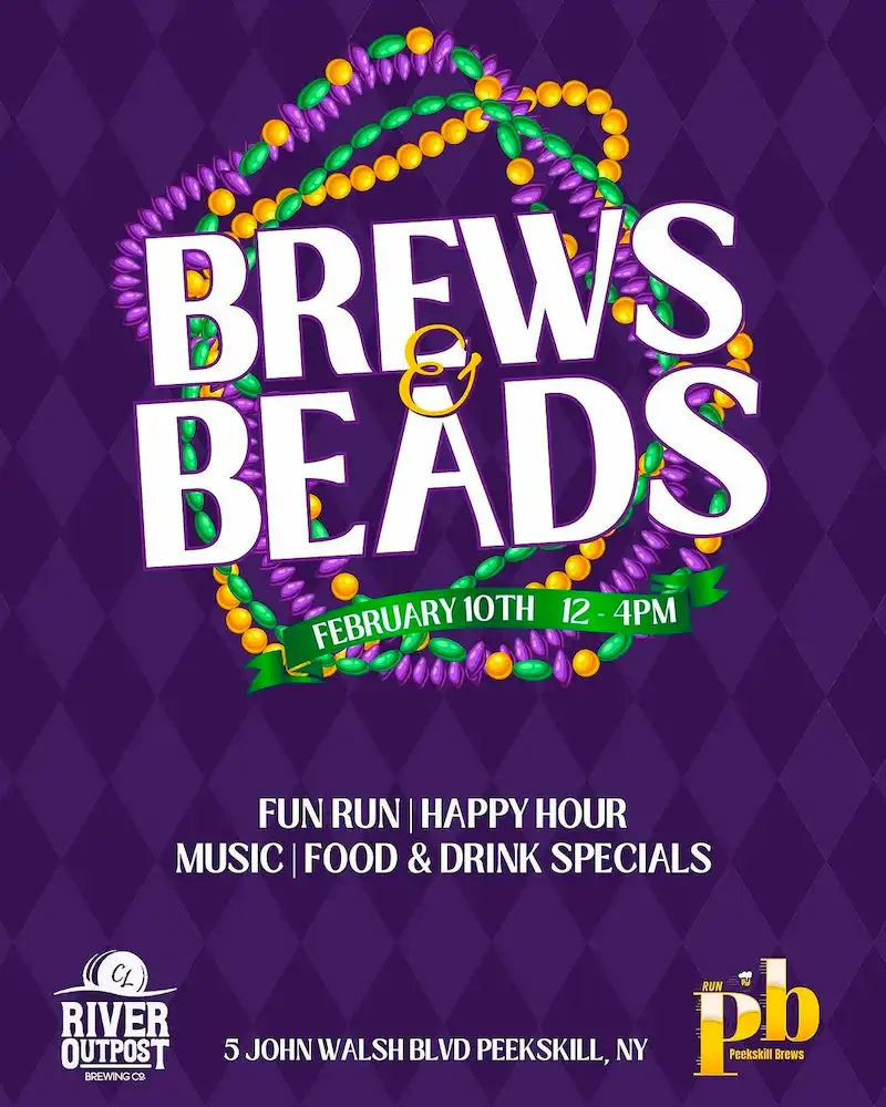 Flier for Brews & Beads at River Outpost