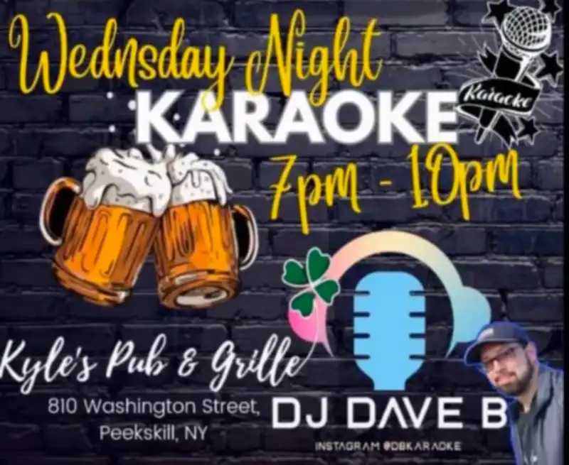 Flier for Kyle's Karaoke Night every Wednesday