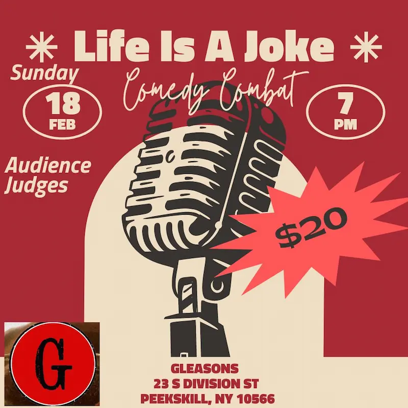 Flier for Life Is A Joke comedy show at Gleason's