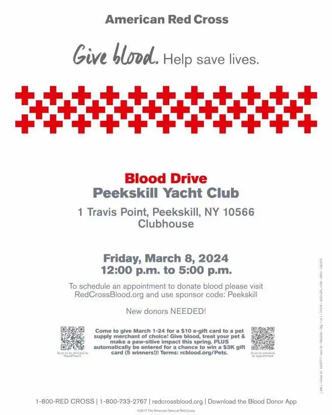 Flier for Peekskill Blood Drive