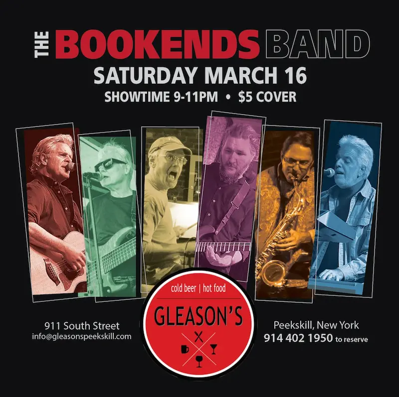 Flyer for The Bookends Band at Gleason's