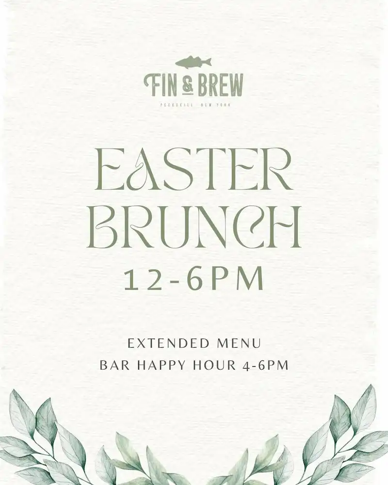 Flier for Fin & Brew Easter Brunch