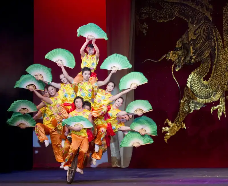 The Peking Acrobats on stage
