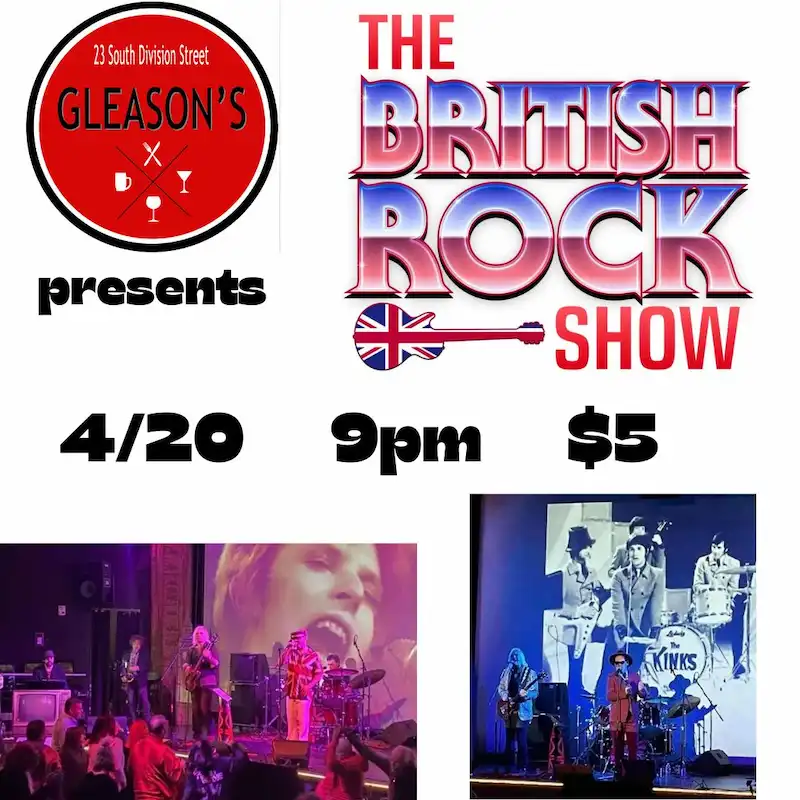 Flier for The British Rock Show at Gleason's