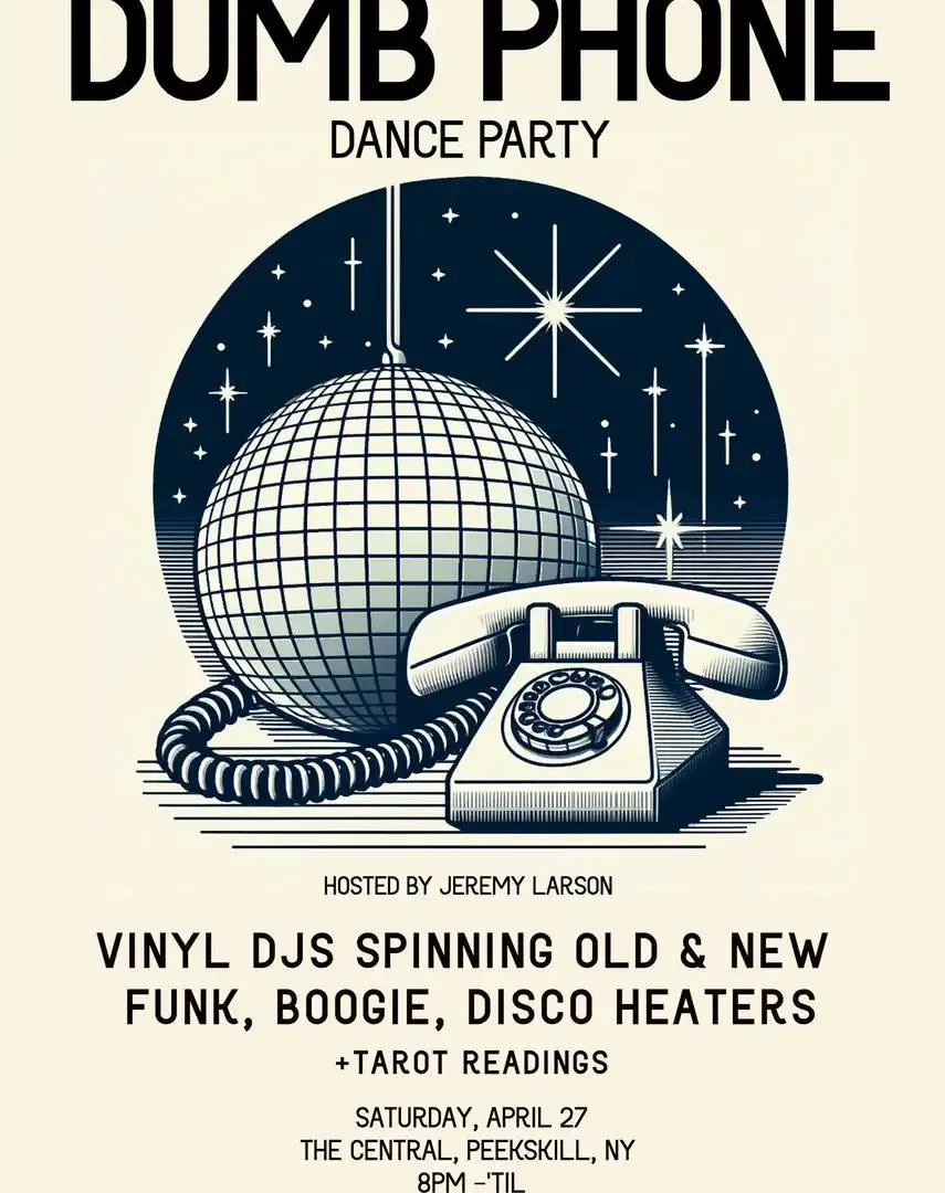 Flier for Dumb Phone Dance Party at The Central
