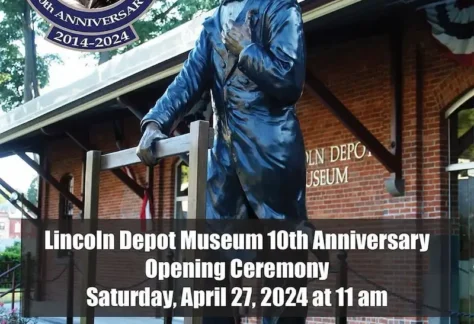 Flier for Lincoln Depot Museum Opening Ceremony