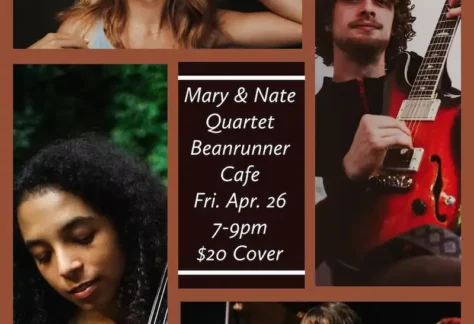 Flier for Mary & Nate Quartet at BeanRunner Cafe