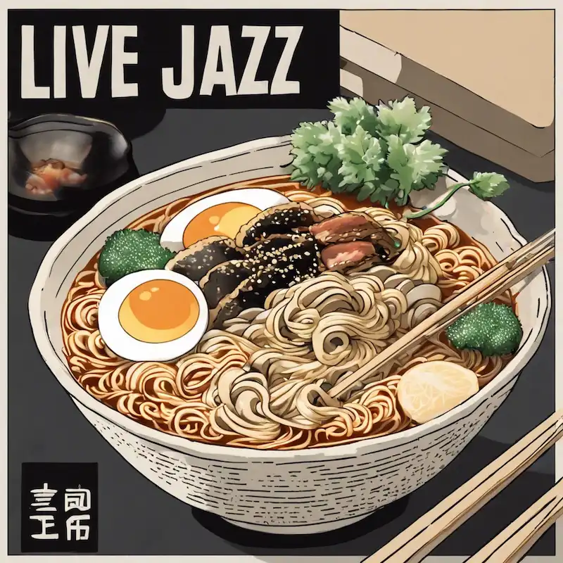 AI generated flier for Live Jazz at Ramenesque
