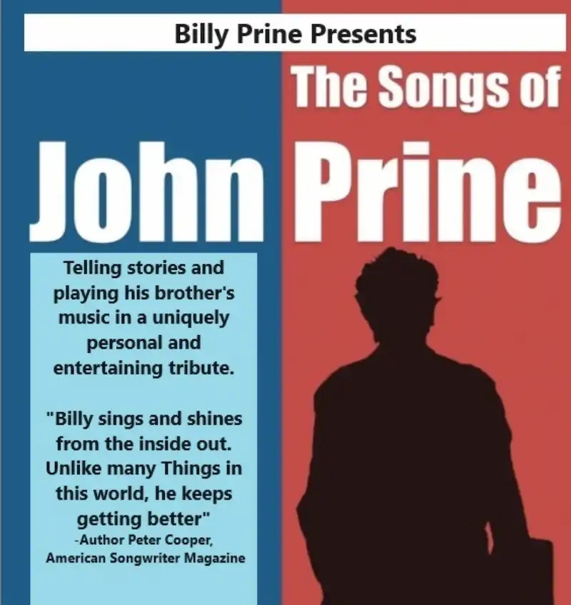 Flier for Songs & Stories of John Prine at The Paramount