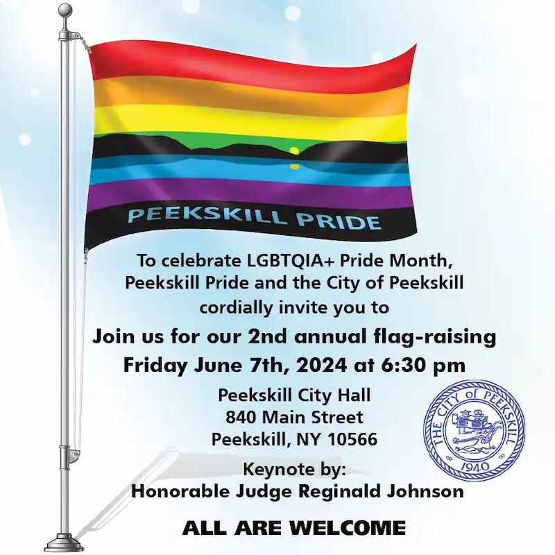Flier for Peekskill Pride Flag Raising