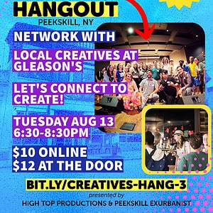 Flier for The Creatives Hangout at Gleason's