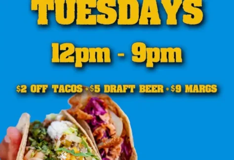 Flier for Taco Tuesdays at Taco Dive Bar