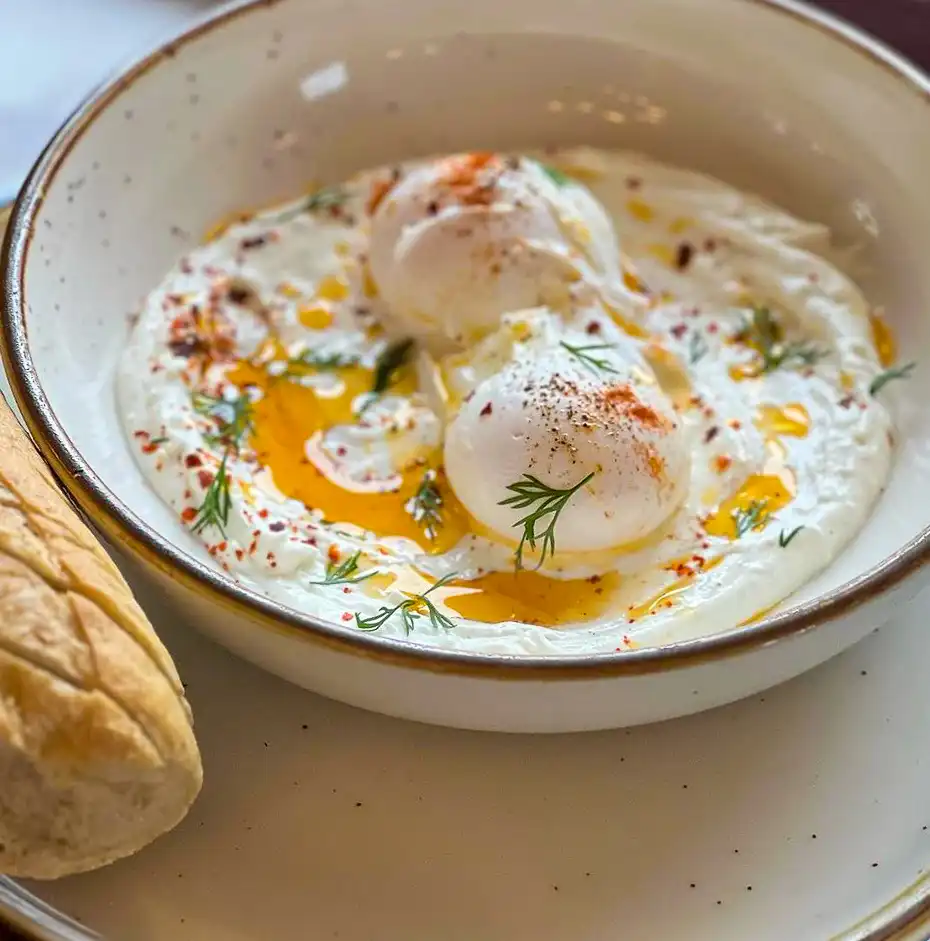 Turkish Eggs at The Central weekend brunch in Peekskill, NY