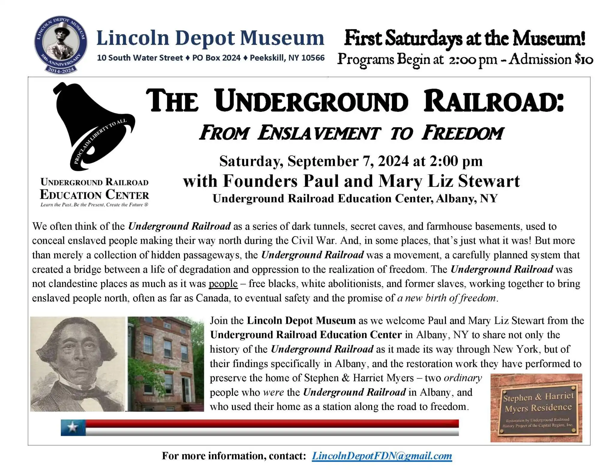 The Underground Railroad at Lincoln Depot Museum in Peekskill, NY